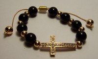 Armband Cross kraaltjes zwart
