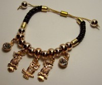 Armband uil zwart of goudkleurig